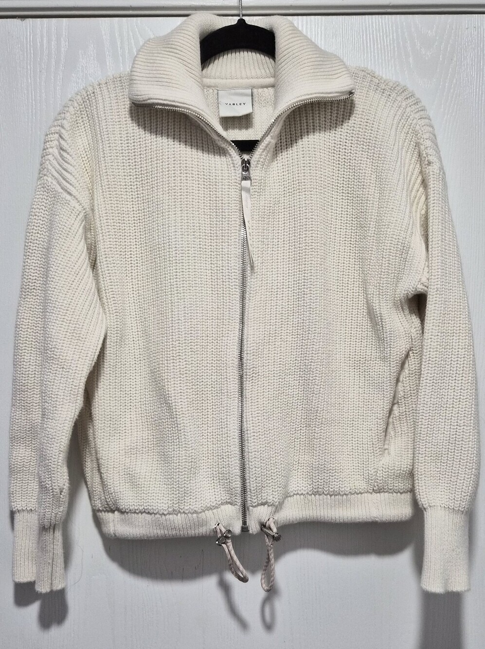 Varley Anderson Zip Through True White Knit Size Small - Picture 2 of 10